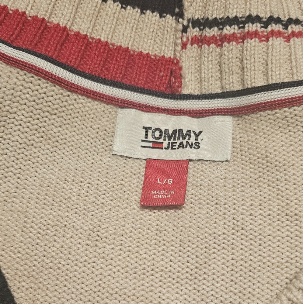 Tommy Hilfiger Varsity cropped sweater Size L - Picture 7 of 9